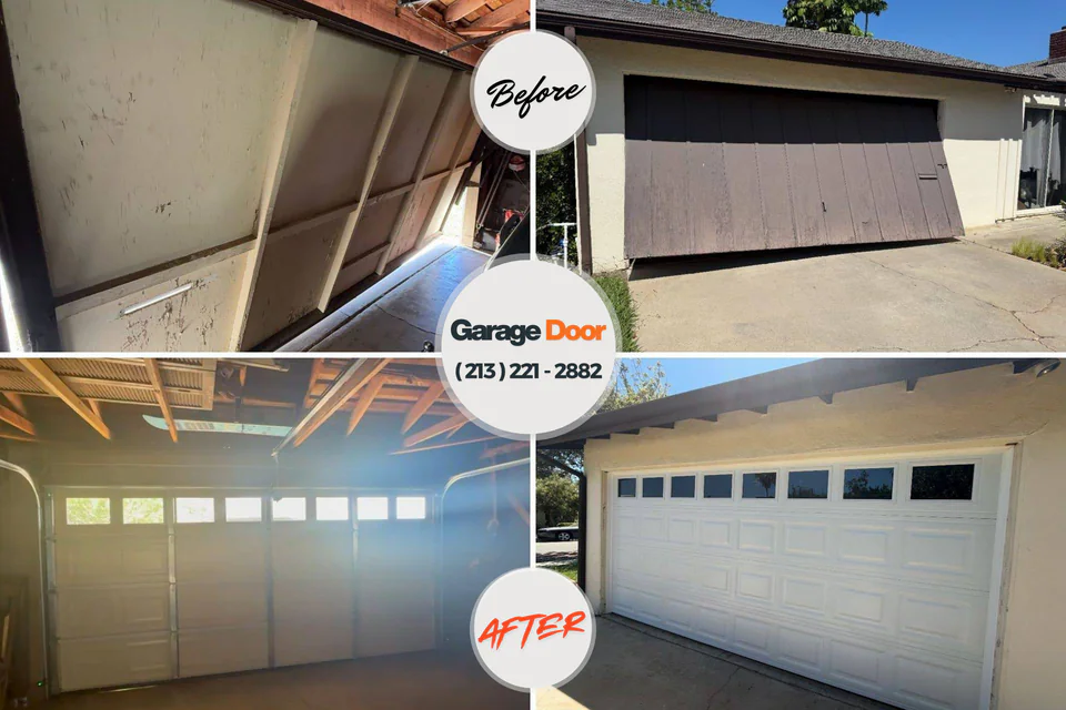 Before and after: garage door repair University Heights, IA
